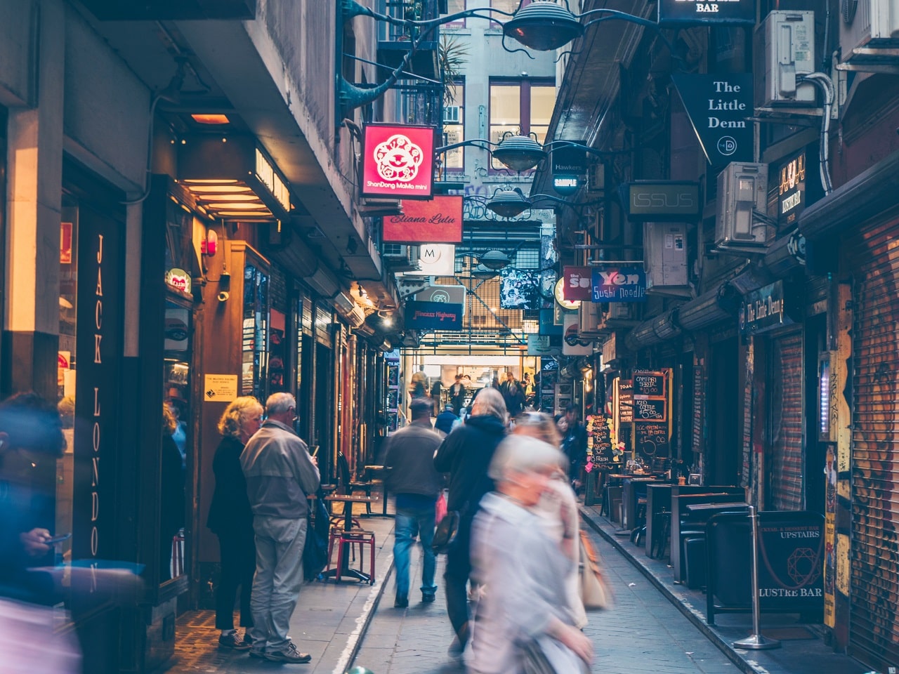 people going about their business at 6 centre place in melbourne, victoria