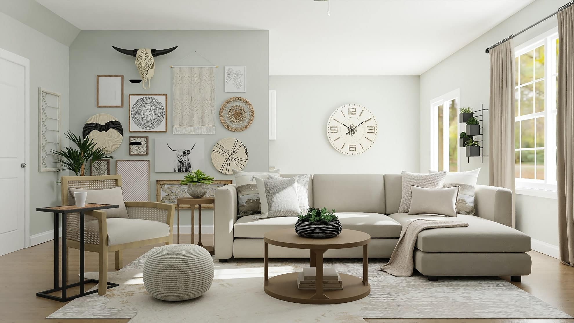 bristax-personal-tax-articles-investment-property-tax-6 An apartment living room with a brown wooden round table as a centerpiece.