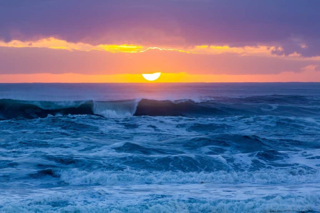 sunrise over the seven mile beach at shoalhaven heads in new south wales, australia