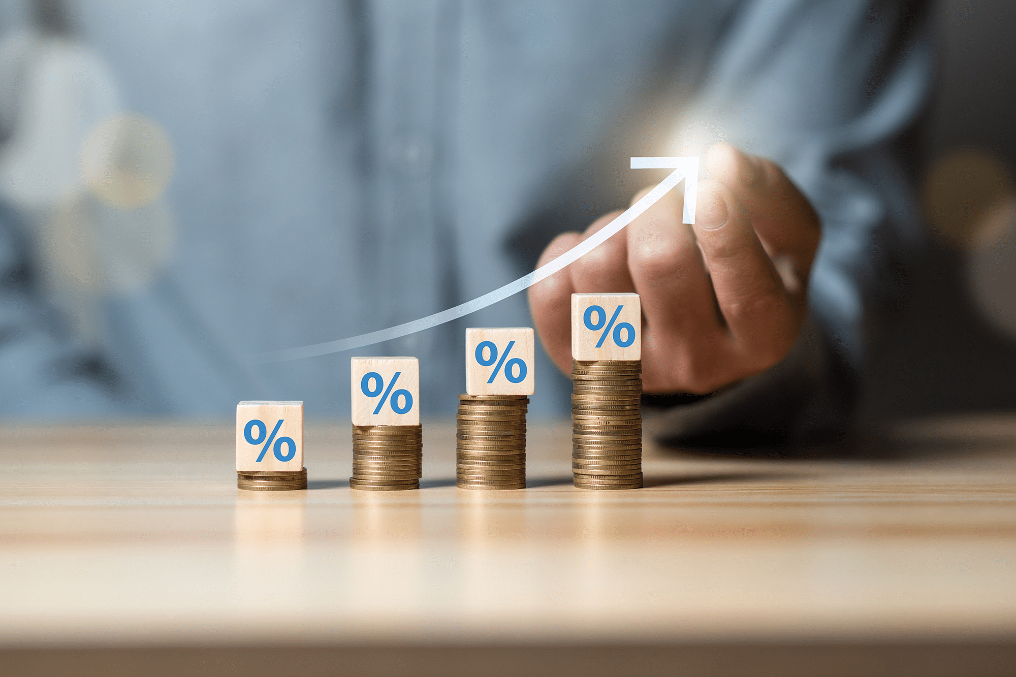 Investment and financial concept, businessman 's hand with money coin.