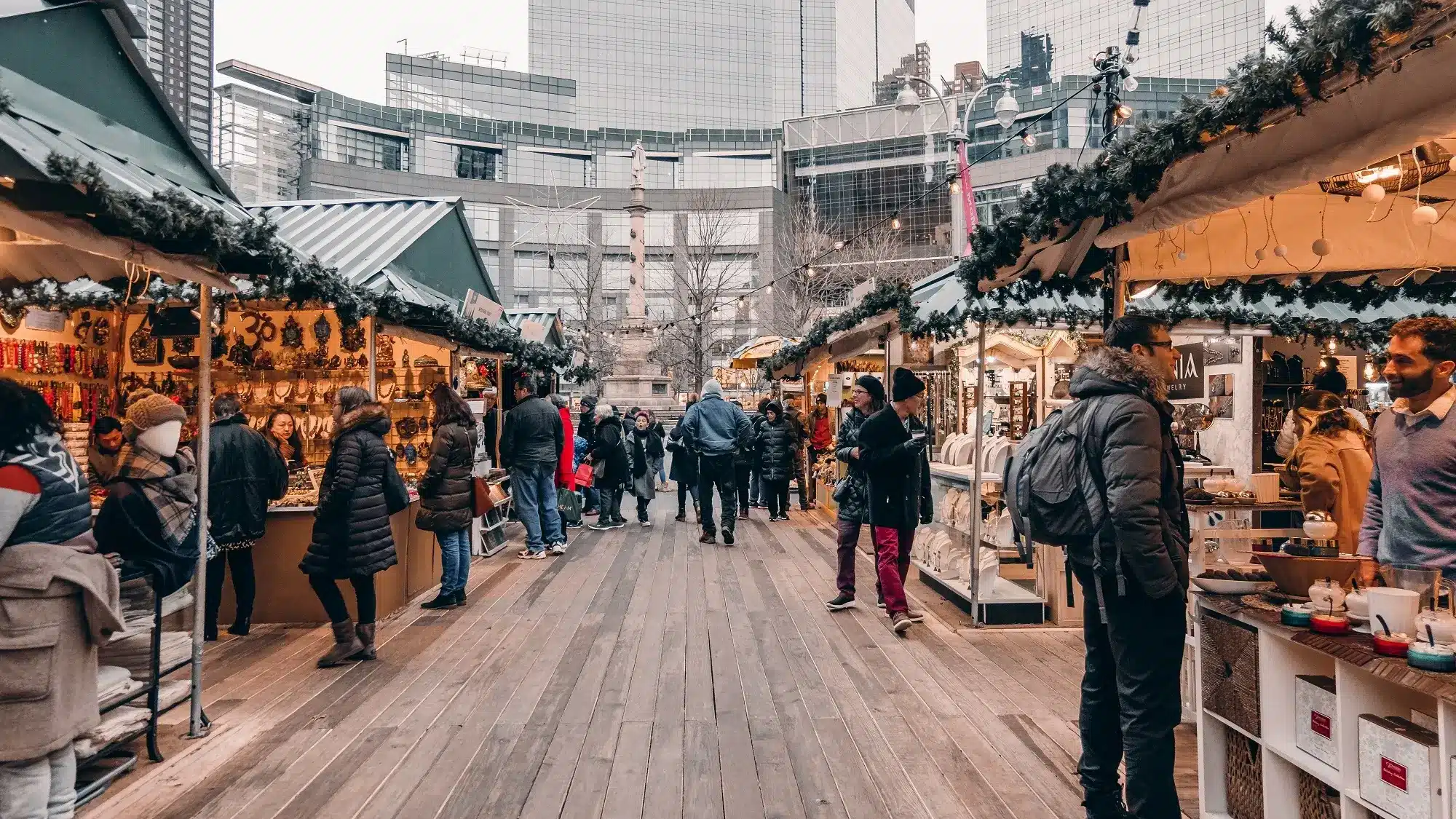 Holiday market stalls in New York, representing the concept of BAS.