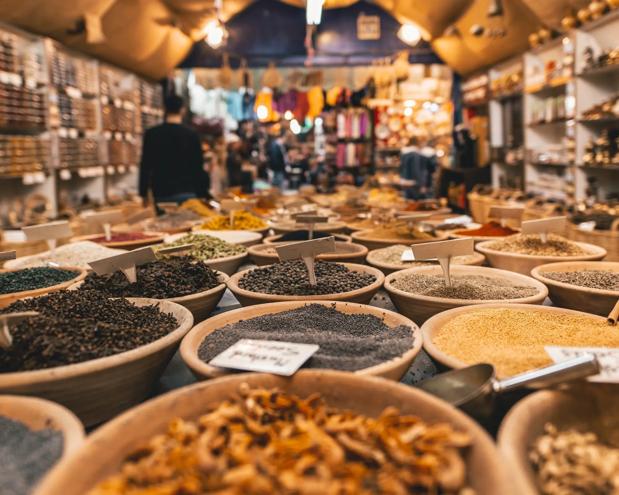 A market stall that sells different kinds of spices, representing the concept of GST input tax credits.
