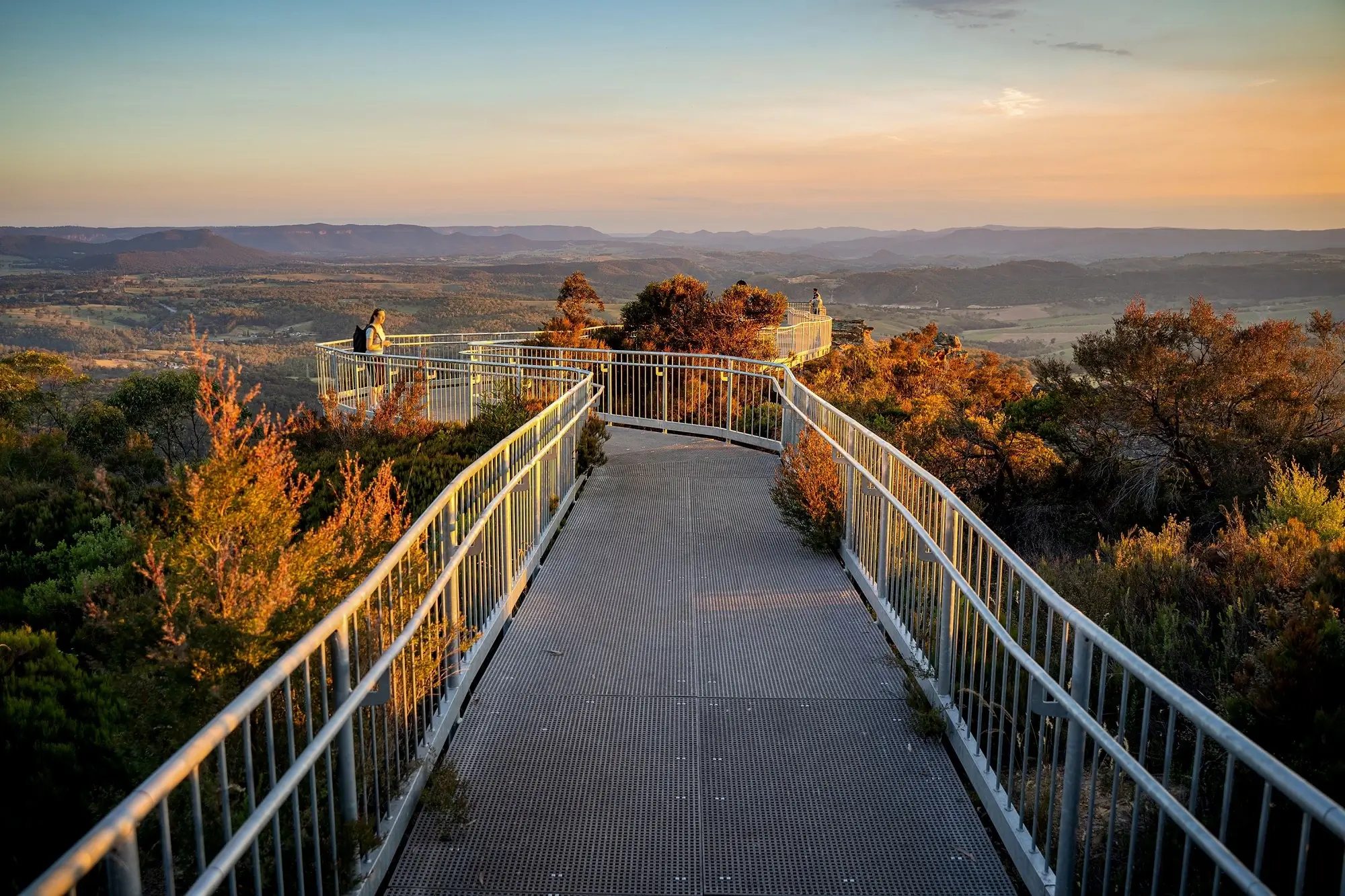 Sunset view form a lookout in the Blue Mountains, Australia, representing the concept of land tax in NSW.