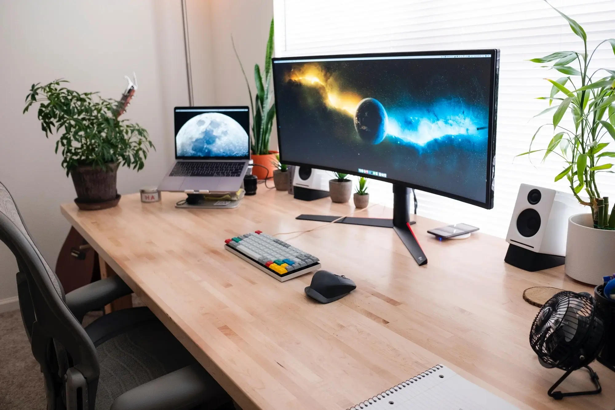 A working space in a home office.