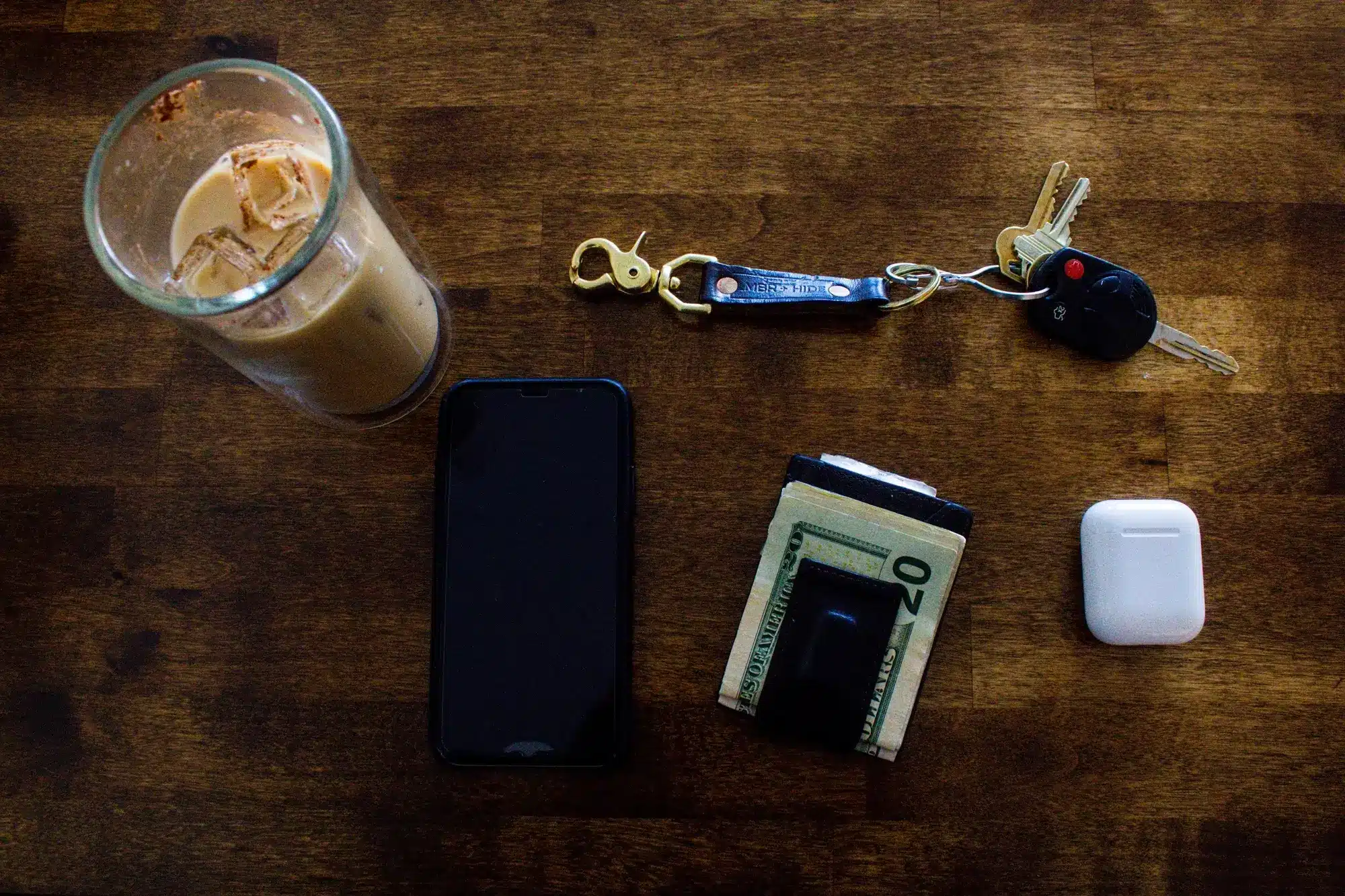 A table with personal belongings, representing the concept of exempt income.